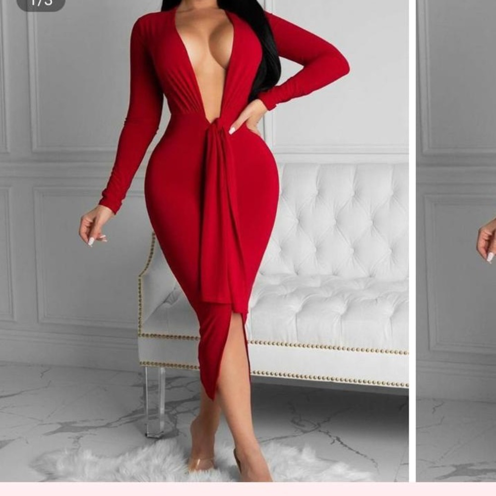 Long sleeve red dress size M